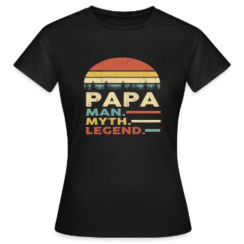 Papa Man Mythos Legende - Frauen T-Shirt - Schwarz - Vorne - AI Model Female 172 dark (172cm)