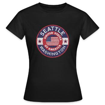 SEATTLE - Frauen T-Shirt - Schwarz - Vorne - AI Model Female 172 dark (172cm)