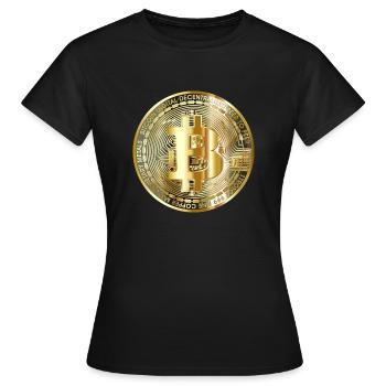 Bitcoin Shirt Digital Currency Sweatshirt Bitcoin - Women's T-Shirt - black - Front - AI Model Female 172 dark (172cm)