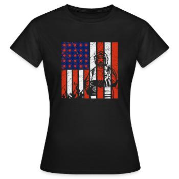 Incendie - T-shirt Femme - noir - Devant - AI Model Female 172 dark (172cm)