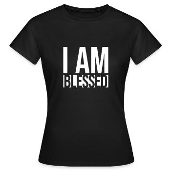 I AM BLESSED - Women's T-Shirt - black - Front - AI Model Female 172 dark (172cm)