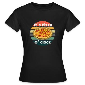 It s pizza o' clock - Frauen T-Shirt - Schwarz - Vorne - AI Model Female 172 dark (172cm)