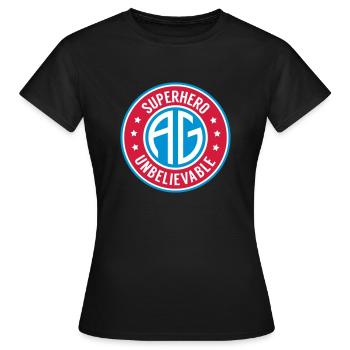 Super heros initial AG - Frauen T-Shirt - Schwarz - Vorne - AI Model Female 172 dark (172cm)