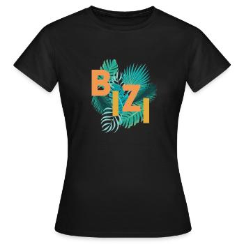 PALM TREES LIFE BASQUE BIZI - Frauen T-Shirt - Schwarz - Vorne - AI Model Female 172 dark (172cm)