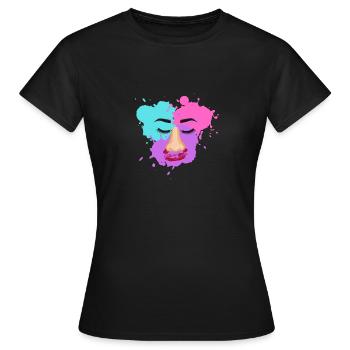 Salon Witzig Frisör Gesicht Maske Nase Mund - Frauen T-Shirt - Schwarz - Vorne - AI Model Female 172 dark (172cm)
