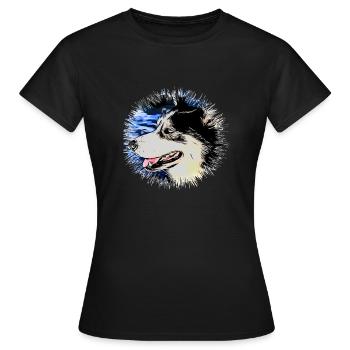 Husky - T-shirt Femme - noir - Devant - AI Model Female 172 dark (172cm)