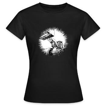 Chargeuse sur pneus - T-shirt Femme - noir - Devant - AI Model Female 172 dark (172cm)