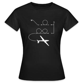 Segelflugzeug Kunstflug Pilot gleiten Geschenkidee - Frauen T-Shirt - Schwarz - Vorne - AI Model Female 172 dark (172cm)