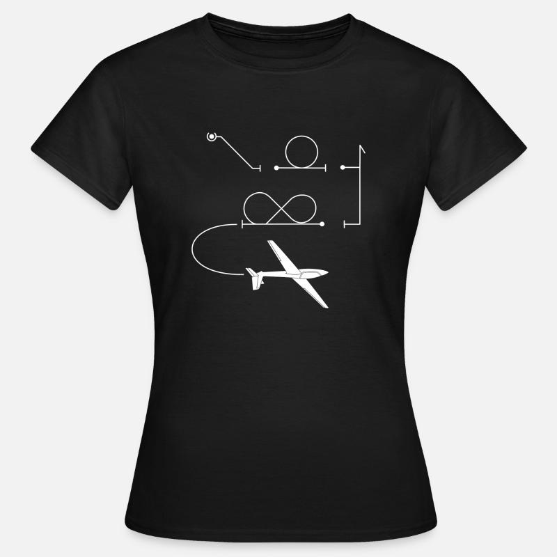 Segelflugzeug Kunstflug Pilot gleiten Geschenkidee - Frauen T-Shirt - Schwarz
