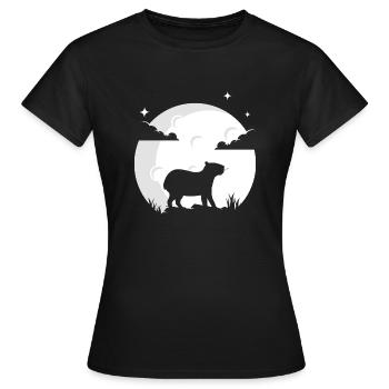 Capybara Moone Capybara Tierpark - Frauen T-Shirt - Schwarz - Vorne - AI Model Female 172 dark (172cm)