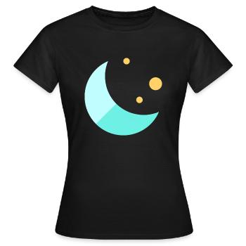 Mond - Frauen T-Shirt - Schwarz - Vorne - AI Model Female 172 dark (172cm)