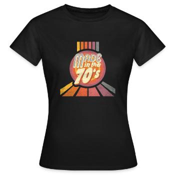 fabriqué dans les années 70 - T-shirt Femme - noir - Devant - AI Model Female 172 dark (172cm)