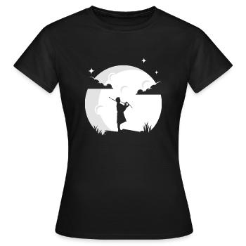 Dudelsack Mond Dudelsack Irisch Schottisch - Frauen T-Shirt - Schwarz - Vorne - AI Model Female 172 dark (172cm)