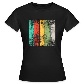 Retro Rayures Rectangle Vintage - T-shirt Femme - noir - Devant - AI Model Female 172 dark (172cm)