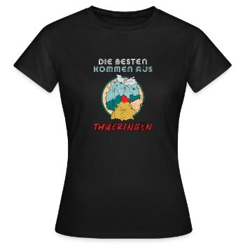 Die Besten kommen ausThüringen - Frauen T-Shirt - Schwarz - Vorne - AI Model Female 172 dark (172cm)