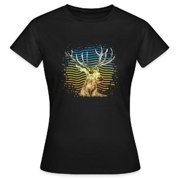 Hirsch - Frauen T-Shirt - Schwarz - Vorne - AI Model Female 172 dark (172cm)