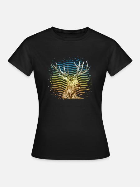 Hirsch - Frauen T-Shirt - Schwarz