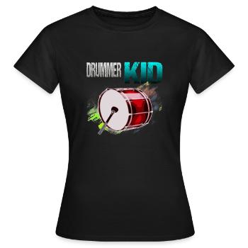 Drummer KID - Women's T-Shirt - black - Front - AI Model Female 172 dark (172cm)