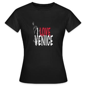 I LOVE VENICE✧✧✧Funny Collection Love "Liberty"✧✧✧ - T-shirt Femme - noir - Devant - AI Model Female 172 dark (172cm)