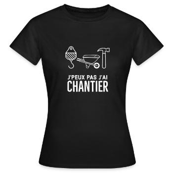 Chantier - T-shirt Femme - noir - Devant - AI Model Female 172 dark (172cm)