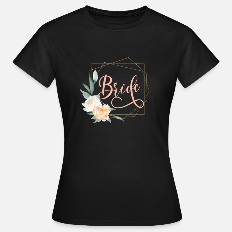 Geometrics Flowers Team Bride Customizable - Women's T-Shirt - black