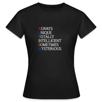 Autism Autistic Autism - Women's T-Shirt - black - Front - AI Model Female 172 dark (172cm)