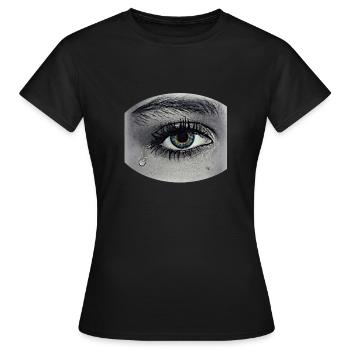 Trauer Liebe Tränen Auge Sehnsucht Traurig - Frauen T-Shirt - Schwarz - Vorne - AI Model Female 172 dark (172cm)