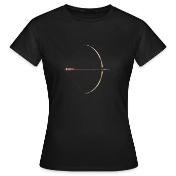 Gezeichneter englischer Langbogen - Frauen T-Shirt - Schwarz - Vorne - AI Model Female 172 dark (172cm)