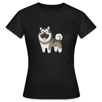 Niedlicher Hund, Norwegischer Elchhund - Frauen T-Shirt - Schwarz - Vorne - AI Model Female 172 dark (172cm)