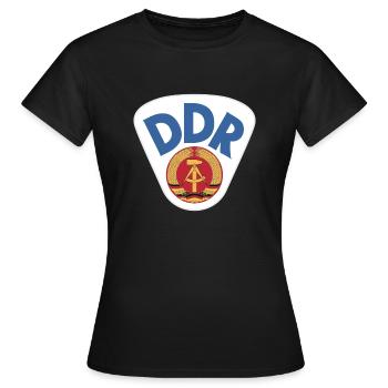 Wappen der DDR Deutschen Demokratischen Republik - Frauen T-Shirt - Schwarz - Vorne - AI Model Female 172 dark (172cm)