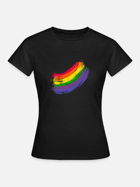 Regenbogen Pride Flagge - Frauen T-Shirt - Schwarz