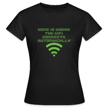 Wireless Wifi Wlan Gamer IT Programmierer Geschenk - Frauen T-Shirt - Schwarz - Vorne - AI Model Female 172 dark (172cm)