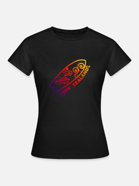 Neuseeland Surfer Maori Koru Tribal Tattoo Gift - Frauen T-Shirt - Schwarz