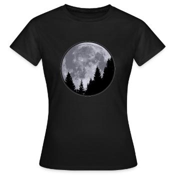 Lune - Arbres - Ciel nocturne - T-shirt Femme - noir - Devant - AI Model Female 172 dark (172cm)