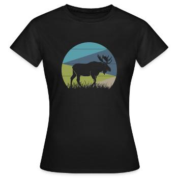 elk - Women's T-Shirt - black - Front - AI Model Female 172 dark (172cm)