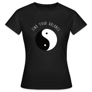 Trouvez votre équilibre - T-shirt Femme - noir - Devant - AI Model Female 172 dark (172cm)