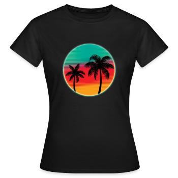 Sun Retro 80s - Women's T-Shirt - black - Front - AI Model Female 172 dark (172cm)