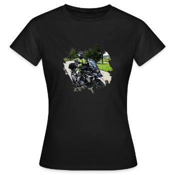 Motorradfahrer - Frauen T-Shirt - Schwarz - Vorne - AI Model Female 172 dark (172cm)