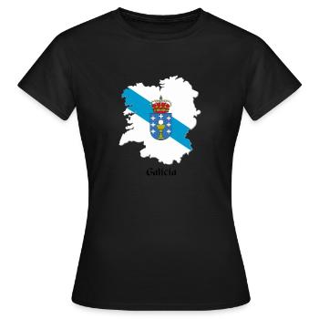 galicia map - Frauen T-Shirt - Schwarz - Vorne - AI Model Female 172 dark (172cm)