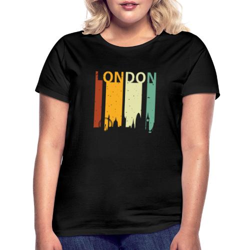 London Retro Stripes Sunset Skyline Vintage London - Frauen T-Shirt