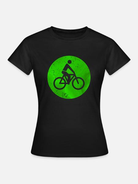 Bicycle sign traffic light green - Women's T-Shirt - black