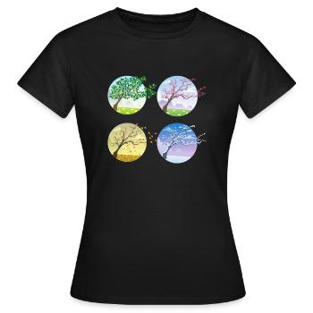 4 Jahreszeiten - Frauen T-Shirt - Schwarz - Vorne - AI Model Female 172 dark (172cm)