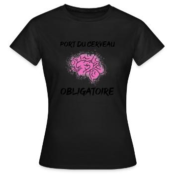 Cerveau - T-shirt Femme - noir - Devant - AI Model Female 172 dark (172cm)