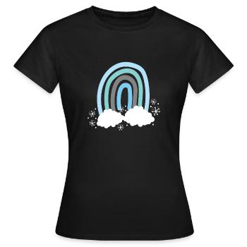Arc-en-ciel bleu hiver amical - T-shirt Femme - noir - Devant - AI Model Female 172 dark (172cm)
