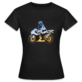 Moto Motorbike couleur coloré - T-shirt Femme - noir - Devant - AI Model Female 172 dark (172cm)