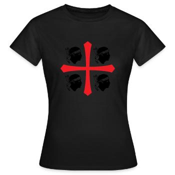 Cross Silhouette Gift Sardinia Sardegna - Women's T-Shirt - black - Front - AI Model Female 172 dark (172cm)