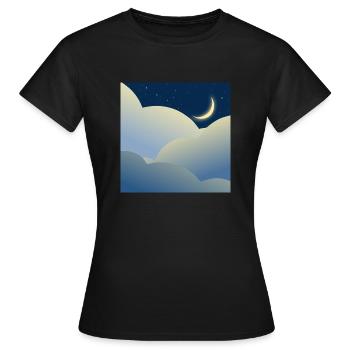 Night sky with moon - Women's T-Shirt - black - Front - AI Model Female 172 dark (172cm)