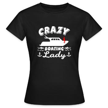 Boot - Frauen T-Shirt - Schwarz - Vorne - AI Model Female 172 dark (172cm)