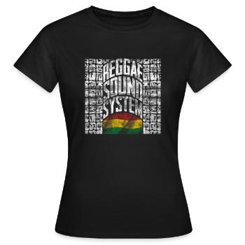 reggae music system - Women's T-Shirt - black - Front - AI Model Female 172 dark (172cm)
