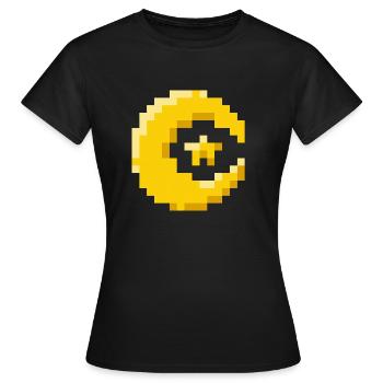 Lune avec étoile - T-shirt Femme - noir - Devant - AI Model Female 172 dark (172cm)